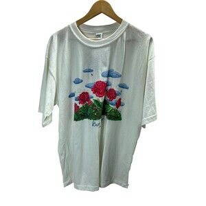 Vintage Chic Top Women's Size XXL White Red Roses T-Shirt Sportswear Cotton NWT